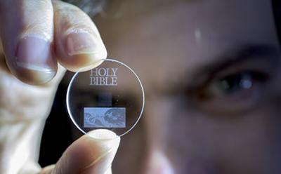 Holy Bible recorded into 5D data storage