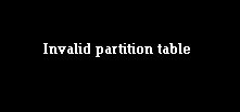 Invalid partition table